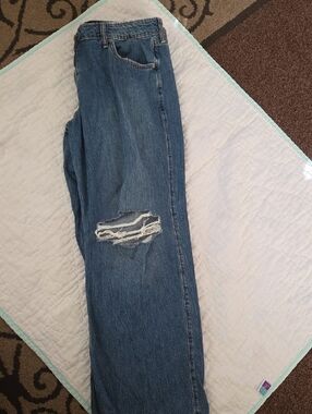 Ripped Blue Denim Jeans